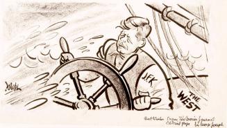 Cartoon of the President at the Helm of a Ship