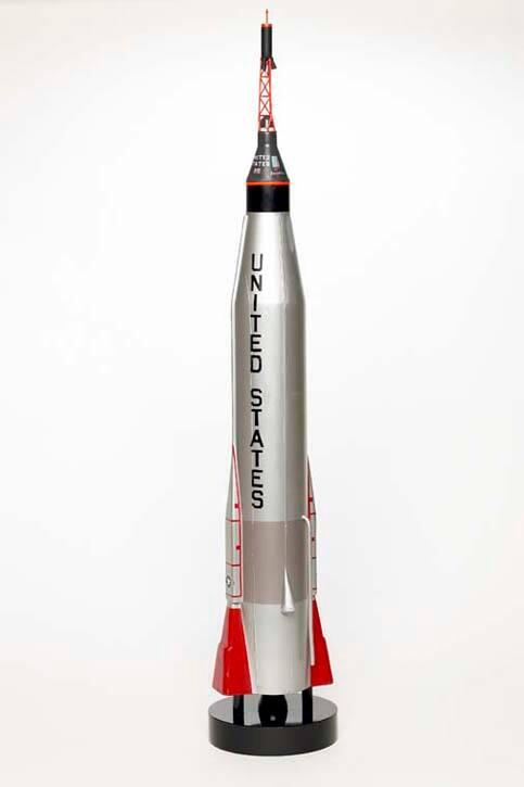 Model of Friendship 7 on Atlas 6 Booster Rocket