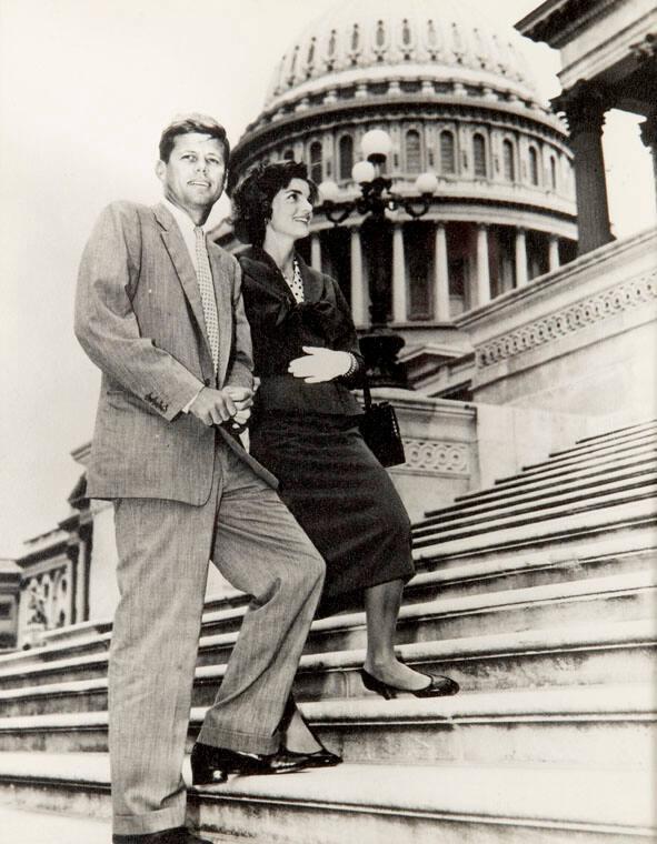 Photograph Of Senator And Mrs John F Kennedy On The Steps Of The Capitol Building All 