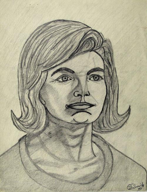 Sketch Of Jacqueline Kennedy All Artifacts The John F Kennedy Presidential Library And Museum 