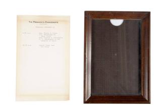 President Kennedy's Desk Schedule Frame