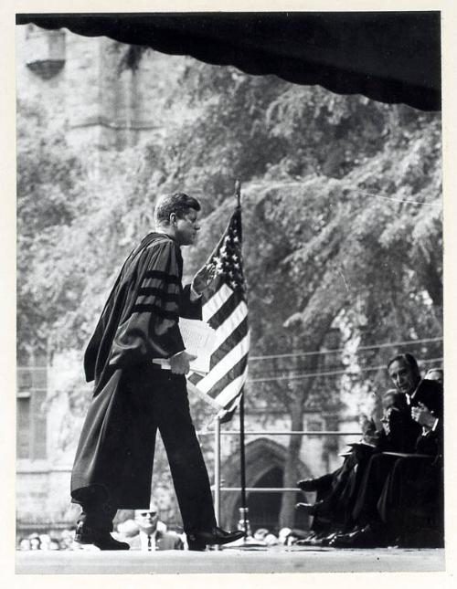 Photograph of John F. Kennedy at Georgetown University Commencement