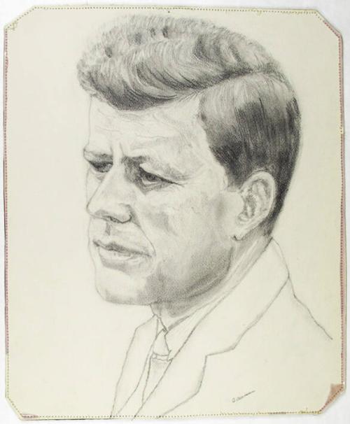 Drawing of John F. Kennedy All Artifacts The John F. Kennedy