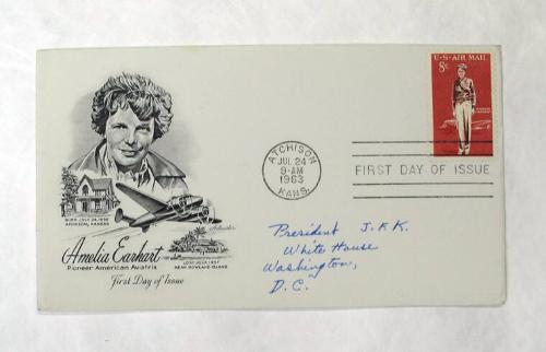 First Day Cover Amelia Earhart 8 cent U.S Air Mail Postage Stamp