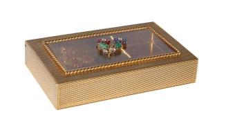 Gold and Glass Box with precious stones