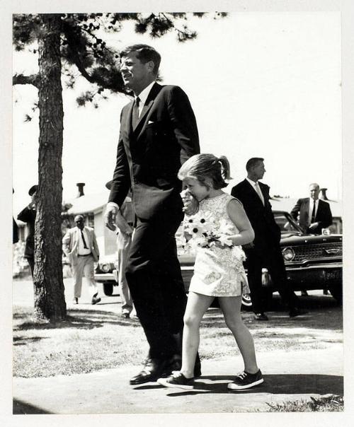 Photograph of John F. Kennedy and Caroline
