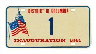 Presidential Inaugural License Plate "1"