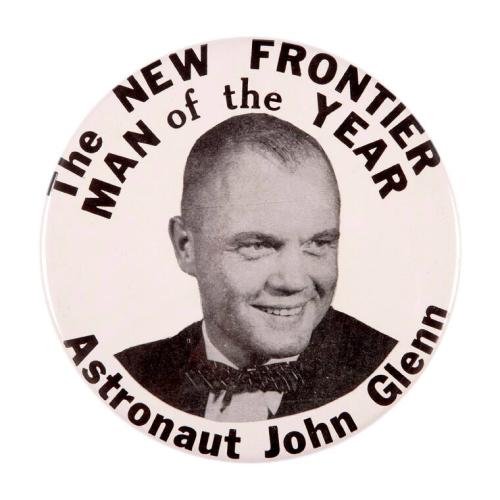 Commemorative Button for Astronaut John Glenn: "The New Frontier Man of the Year"
