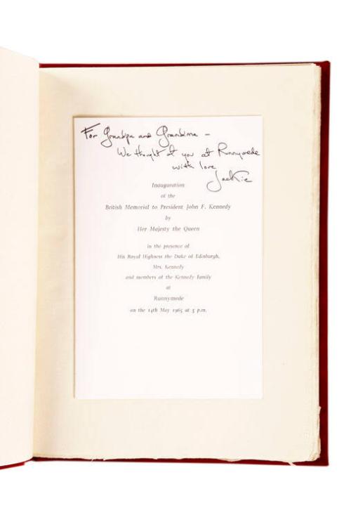 Program for the Dedication of the John F. Kennedy Memorial at Runnymede