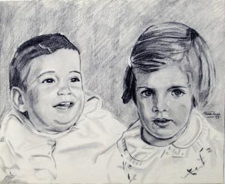Sketch of John F. Kennedy, Jr. and Caroline Kennedy
