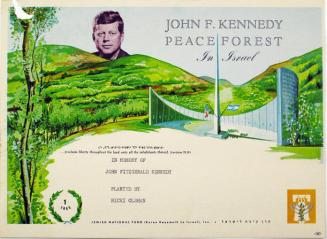 Certificate Commemorating Tree Planting in Memory of John F. Kennedy