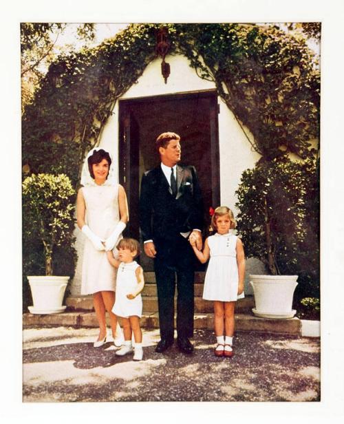 Photograph of John F. Kennedy and Family Outside Palm Beach Home