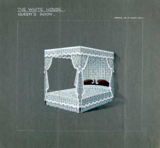 Rendering of a Canopy Bed for the White House Queen's Room