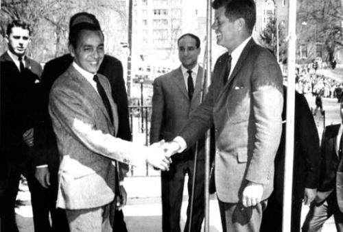 King Hassan II of Morocco visits White House March 27, 1963