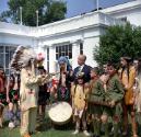 Presentation ceremony of peace pipe in the East Garden at the White House on June 16, 1962, Joh…