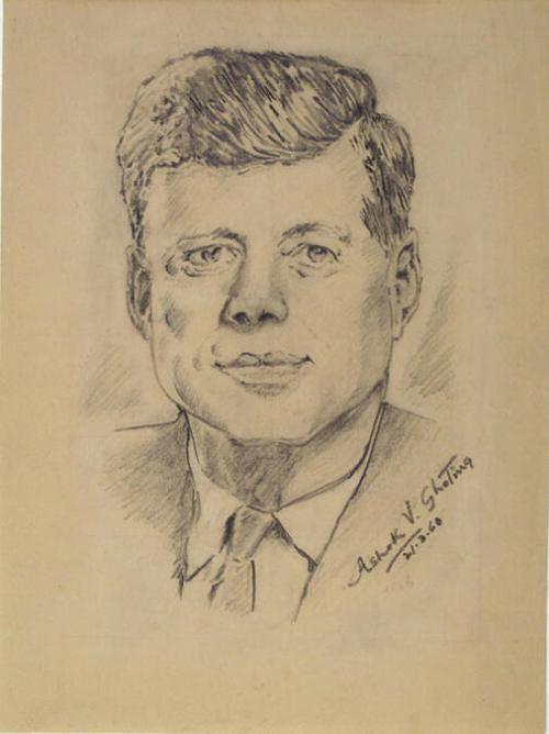 John F Kennedy Silhouette Art Portrait Drawing Face S 